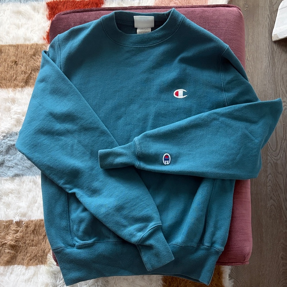 Champion Men's Deep Teal Crewneck Sweater
